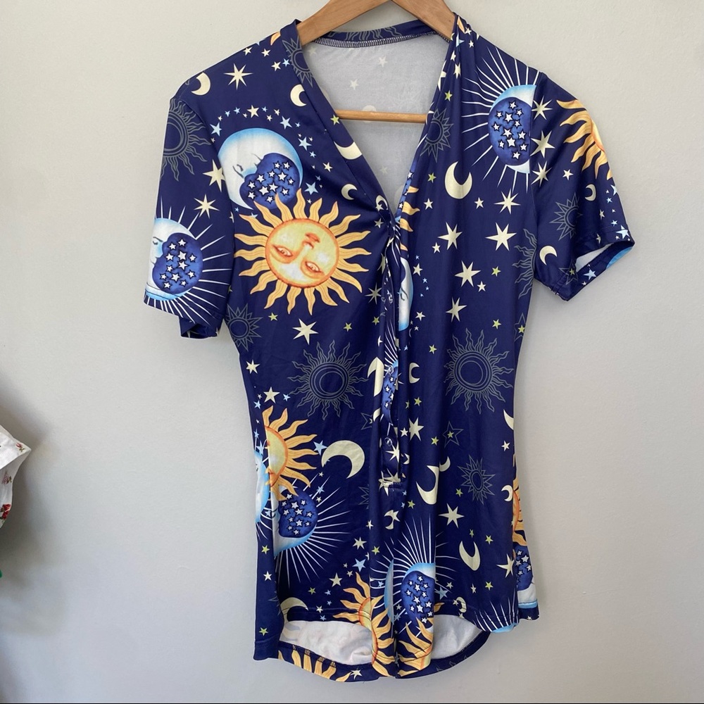 Moon star and sun sleepwear romper- LRG